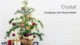  Presentation with vintage christmas - Slides featuring vintage-christmas-tree-with-gifts background and a white colored foreground