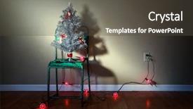  Presentation with vintage christmas - Audience pleasing PPT theme consisting of vintage christmas tree on an old green metal chair with vintage backdrop and a dark gray colored foreground