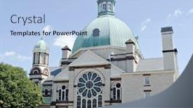  Presentation with copper - Presentation enhanced with dayton ohio - vintage church with copper dome background and a light blue colored foreground