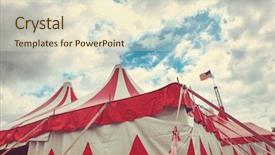  Presentation with circus - PPT layouts having vintage circus tent instagram effect background and a lemonade colored foreground
