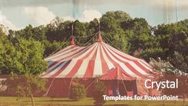  Presentation with circus - Amazing presentation theme having vintage circus tent old paper backdrop and a coral colored foreground