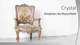  Presentation with classical - Presentation design consisting of vintage classical style chair in white room background and a white colored foreground