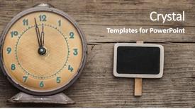  Presentation with vintage clock - Slides having vintage clock and empty chalkboard background and a coral colored foreground