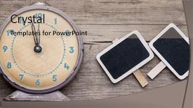  Presentation with vintage clock - Cool new slides with vintage clock and empty chalkboard backdrop and a mint green colored foreground