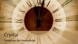  Presentation with vintage clock - Amazing PPT layouts having vintage clock blurred backdrop and a coral colored foreground