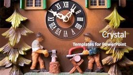  Presentation with vintage clock - Beautiful theme featuring vintage clock detail backdrop and a tawny brown colored foreground