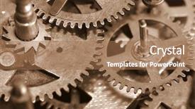  Presentation with vintage clock - Presentation theme having vintage clock gears background and a coral colored foreground