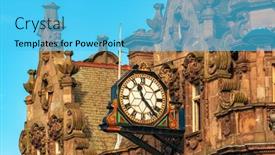  Presentation with vintage clock - Presentation enhanced with vintage-clock-in-street background and a cyan colored foreground