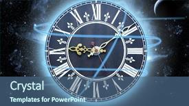  Presentation with vintage clock - Beautiful presentation design featuring vintage clock in the dark backdrop and a ocean colored foreground