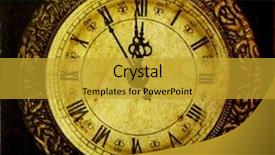  Presentation with vintage clock - PPT layouts consisting of vintage clock-new year s background and a gold colored foreground