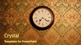  Presentation with vintage clock - Colorful slides enhanced with vintage clock on a wall backdrop and a tawny brown colored foreground