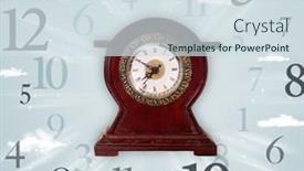  Presentation with vintage clock - Beautiful presentation design featuring computer - travel adventure website internet blog backdrop and a gray colored foreground