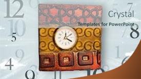  Presentation with vintage clock - PPT theme featuring vintage-clock-with-numbers-comming background and a sky blue colored foreground