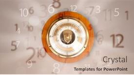  Presentation with vintage clock - Colorful presentation enhanced with vintage clock with numbers comming out on the side backdrop and a soft green colored foreground