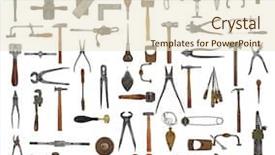  Presentation with tools - Colorful PPT layouts enhanced with vintage collectible tools collage backdrop and a lemonade colored foreground