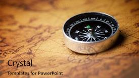  Presentation with navigation compass - Presentation theme having vintage compass and old navigation background and a coral colored foreground