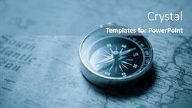  Presentation with navigation compass - Presentation theme with vintage compass and old navigation map background and a teal colored foreground