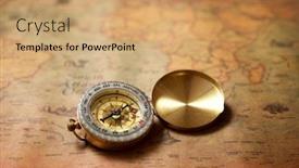  Presentation with navigation compass - Cool new theme with vintage compass and old navigation map backdrop and a coral colored foreground