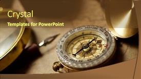  Presentation with navigation compass - Beautiful slide deck featuring vintage-compass-and-old-navigation backdrop and a tawny brown colored foreground