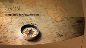  Presentation with navigation compass - Cool new presentation theme with vintage-compass-and-old-navigation backdrop and a coral colored foreground