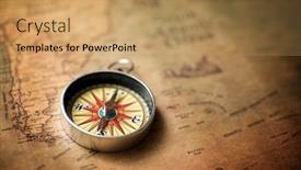 Presentation with map vintage - Colorful PPT theme enhanced with vintage-compass-and-old-navigation backdrop and a coral colored foreground