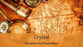  Presentation with old pen - Presentation having vintage compass magnifying glass pocket background and a gold colored foreground