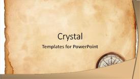  Presentation with vintage compass - PPT theme having vintage compass on old paper background and a  colored foreground