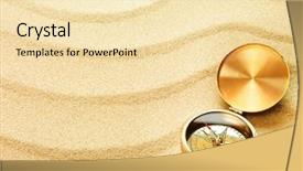  Presentation with vintage compass - Beautiful presentation featuring vintage compass on sand background backdrop and a lemonade colored foreground