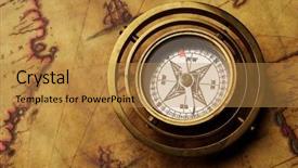  Presentation with compass map - Beautiful slides featuring vintage compass on the old backdrop and a gold colored foreground