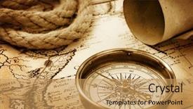  Presentation with vintage compass - Presentation design having vintage compass background and a yellow colored foreground
