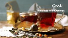  Presentation with herbal - Colorful slide deck enhanced with vintage composition with herbal tea backdrop and a gray colored foreground