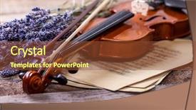  Presentation with vintage music - Audience pleasing slide deck consisting of vintage composition with violin backdrop and a tawny brown colored foreground