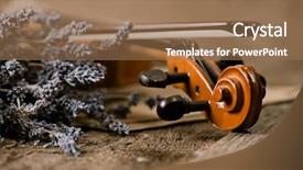  Presentation with lavender - Amazing presentation design having vintage composition with violin and lavender backdrop and a coral colored foreground