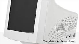  Presentation with monitor computer - Cool new presentation theme with vintage computer monitor with black backdrop and a light gray colored foreground