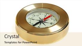  Presentation with vintage compass - PPT theme enhanced with vintage copper compass background and a yellow colored foreground