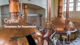  Presentation with copper - Slide deck enhanced with vintage copper kettle in brewery background and a tawny brown colored foreground