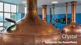  Presentation with brewery - PPT layouts enhanced with vintage-copper-kettle-in-brewery background and a tawny brown colored foreground
