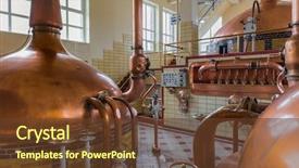  Presentation with copper - Audience pleasing slide deck consisting of vintage copper kettle in brewery backdrop and a tawny brown colored foreground