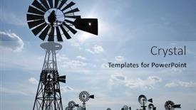  Presentation with windmills - Audience pleasing slide deck consisting of vintage-country-windmills-with-room backdrop and a light blue colored foreground
