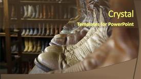  Presentation with cowboy - PPT theme consisting of vintage cowboy boots in houston background and a tawny brown colored foreground