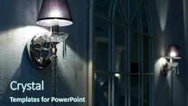  Presentation with cracked concrete vintage wall - Audience pleasing presentation design consisting of vintage crystal candelabra on wall backdrop and a navy blue colored foreground