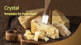  Presentation with culinary - Audience pleasing PPT theme consisting of vintage culinary - piece of parmesan cheese backdrop and a tawny brown colored foreground
