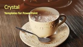  Presentation with cacao - Beautiful theme featuring vintage-cup-of-cacao backdrop and a tawny brown colored foreground