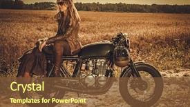  Presentation with custom - Audience pleasing PPT theme consisting of vintage custom cafe racer backdrop and a  colored foreground