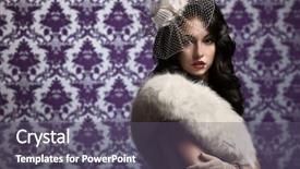  Presentation with retro - Colorful slide deck enhanced with black purple - beautiful woman retro styled soft backdrop and a violet colored foreground