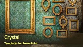  Presentation with gallery - Presentation theme consisting of ellipse - grunge gallery similar available background and a tawny brown colored foreground