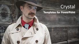  Presentation with detective - Slide set having vintage-detective-smoking-a-sigarette background and a dark gray colored foreground