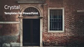  Presentation with old buildings - Cool new theme with vintage-door-and-window backdrop and a dark gray colored foreground