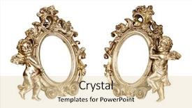  Presentation with baroque - Amazing presentation theme having vintage doves - set of oval baroque golden backdrop and a lemonade colored foreground