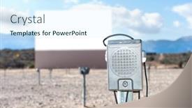  Presentation with vintage theater - PPT theme featuring vintage-drive-in-theater background and a cool aqua colored foreground